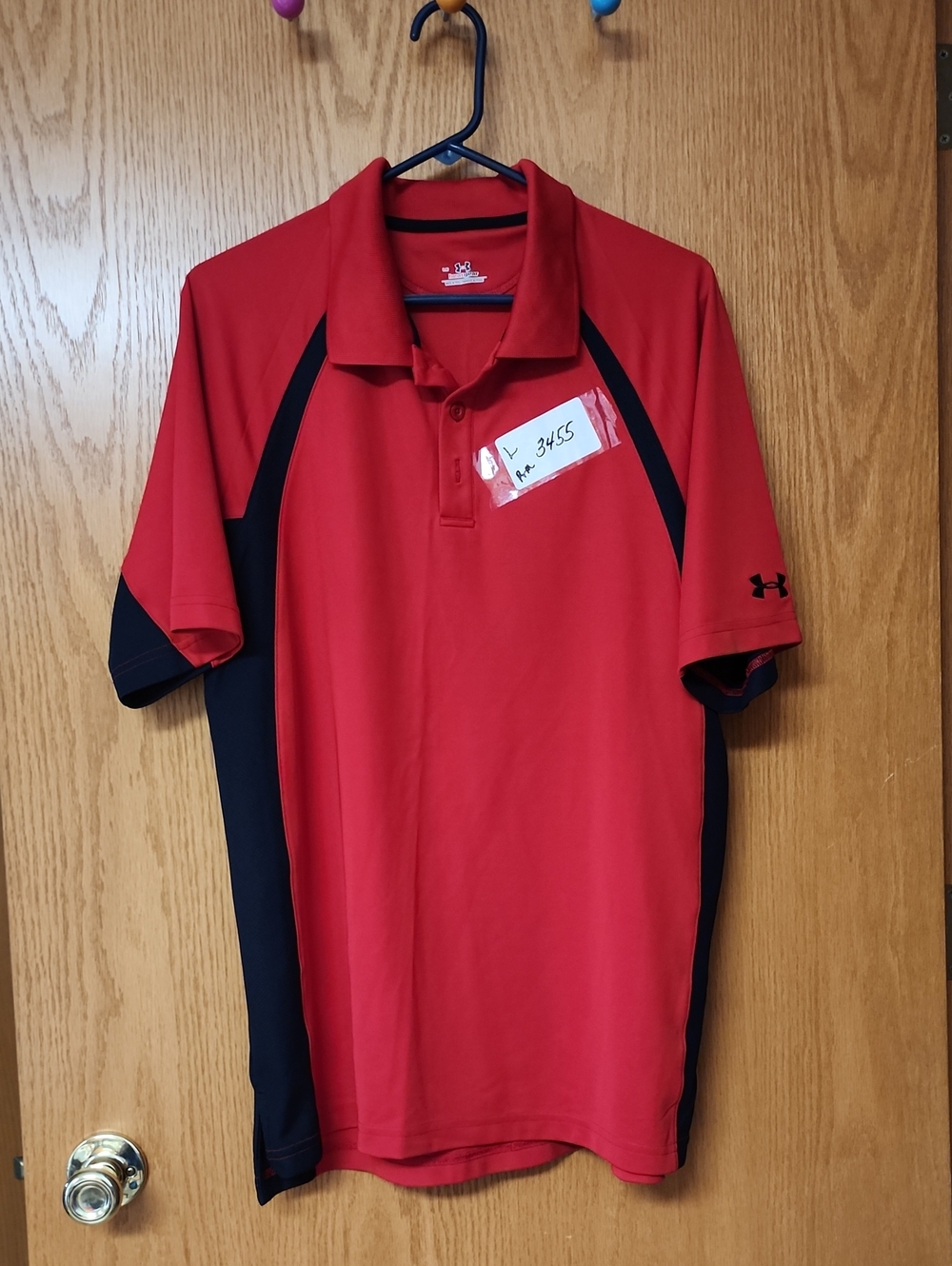 Under Armour Men’s Red and Black Performance Polo L nwot number 3455